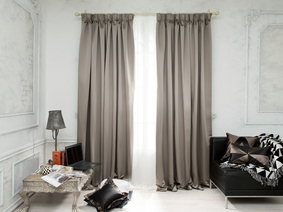 Шторы серо бежевые