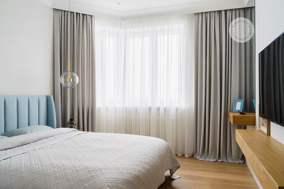 Шторы в спальню в современном стиле