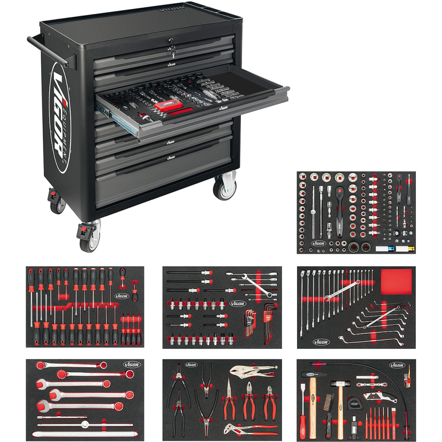 Тележка инструментальная с набором инструмента 240 предметов