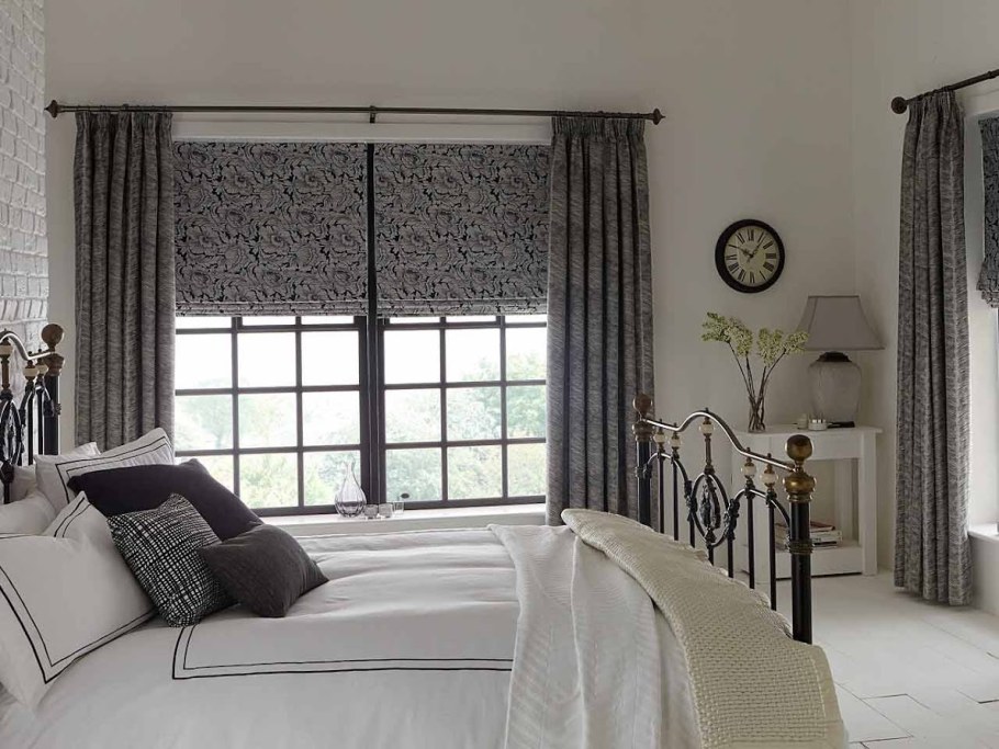 Шторы графит в интерьере