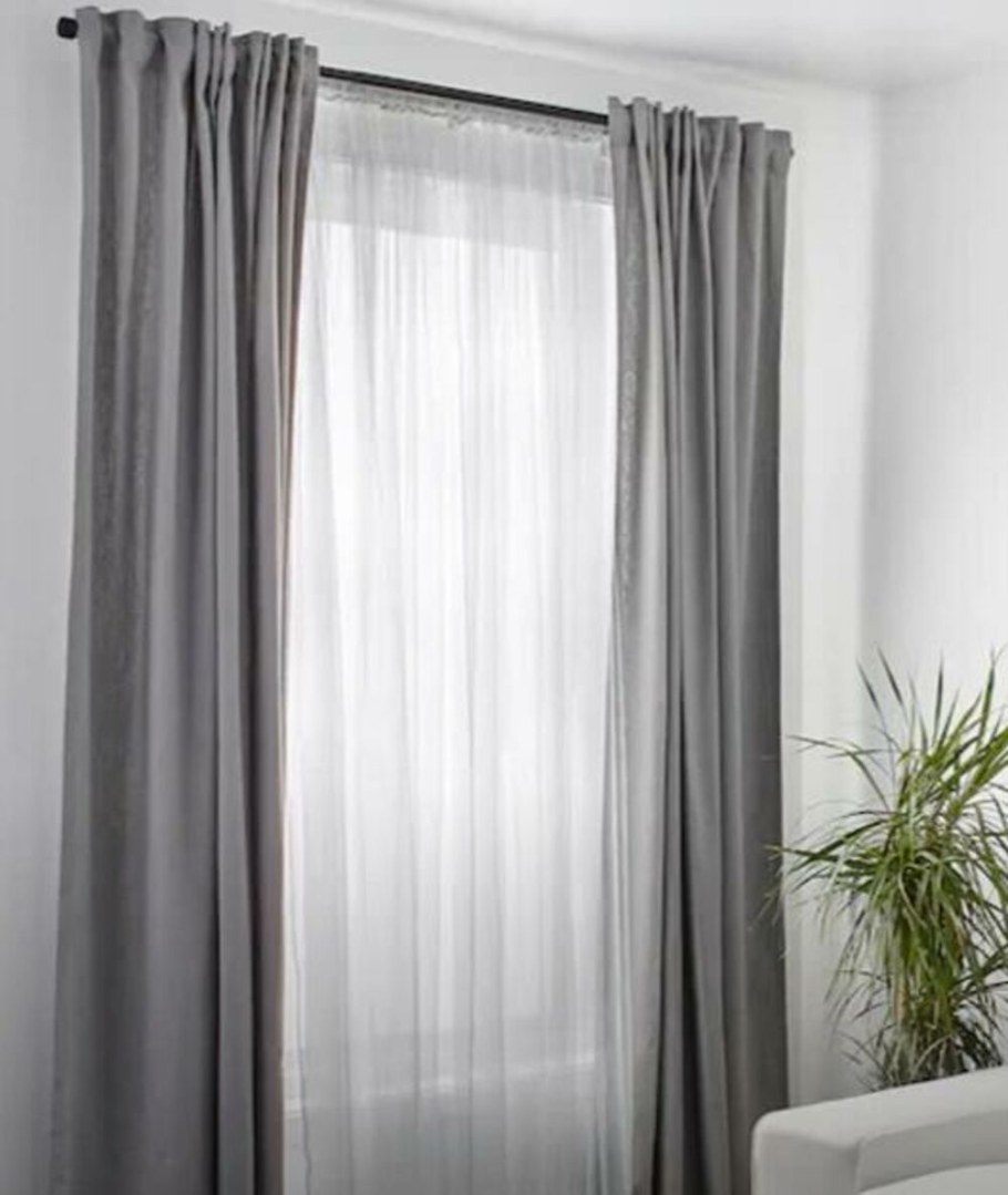 Альвине СПЕТС гардины, 2 шт., белый с оттенком, 145x300 см