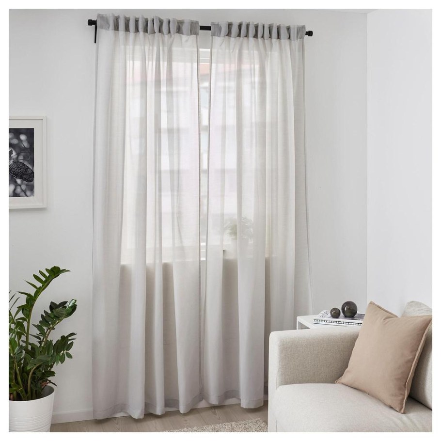 Шторы икеа Хилья серые
