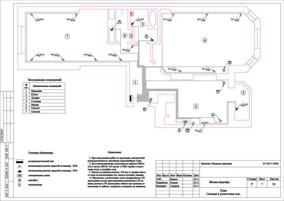 Электрическая схема квартирной электропроводки обозначения