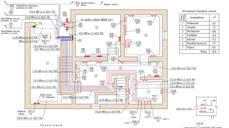 Схема электроснабжения двухэтажного коттеджа