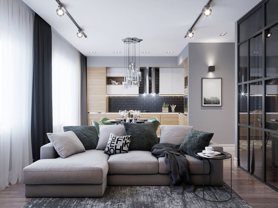 Модный интерьер однокомнатной квартиры