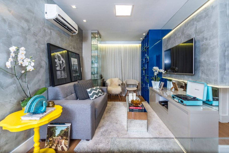 Однокомнатная квартира в синих тонах