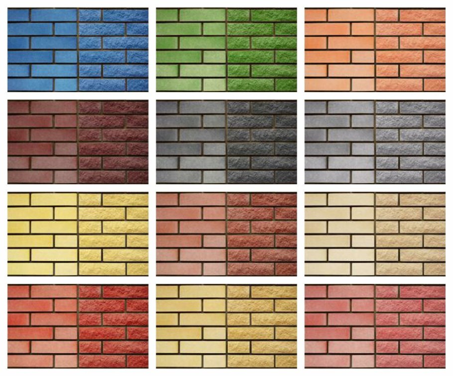 Облицовочный кирпич цвета