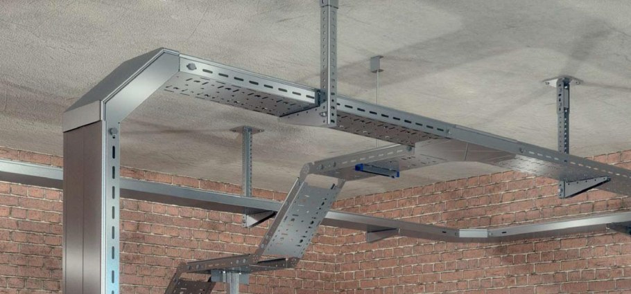 Стальной лоток перфорированный 100х50х2000