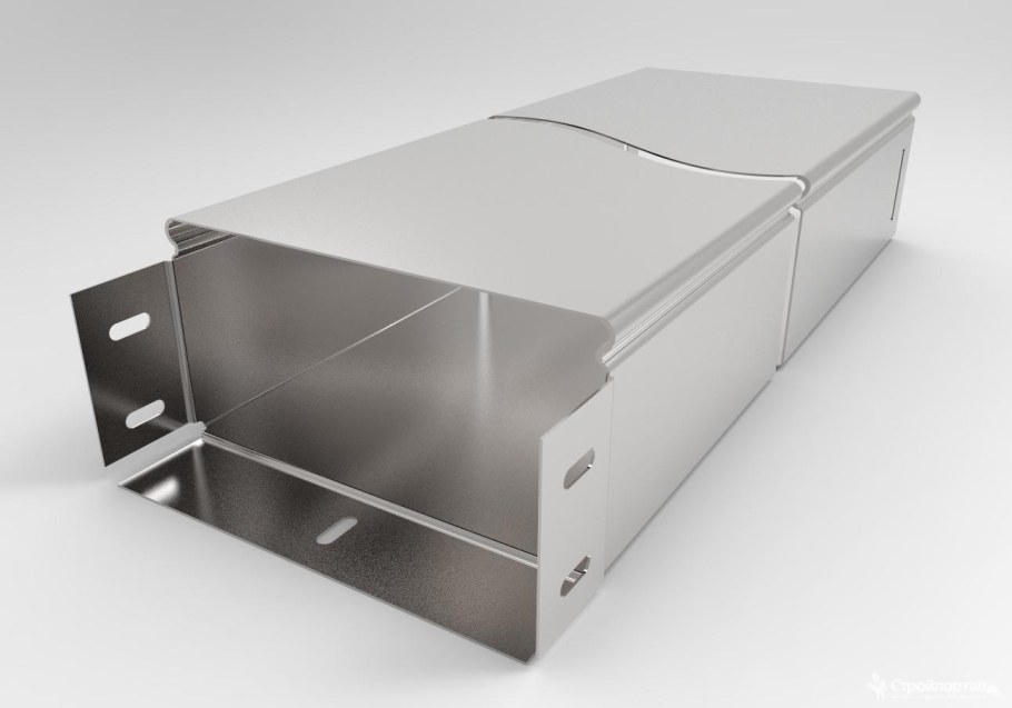 Лоток металлический для прокладки кабеля 100х50 с крышкой