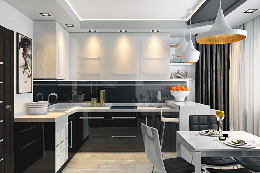 Кухня монохром