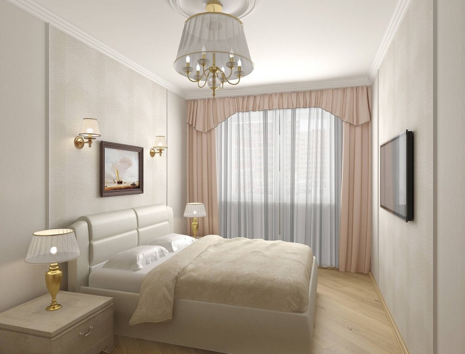 Интерьер спальни эконом вариант