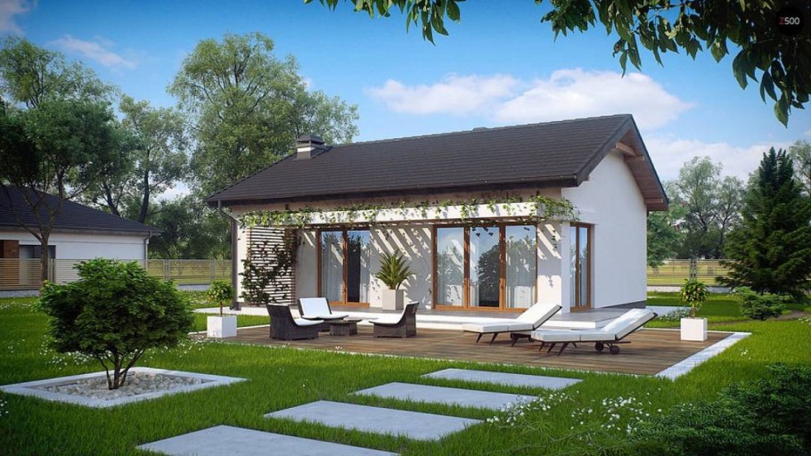 Компактный одноэтажный дом до 80 кв м