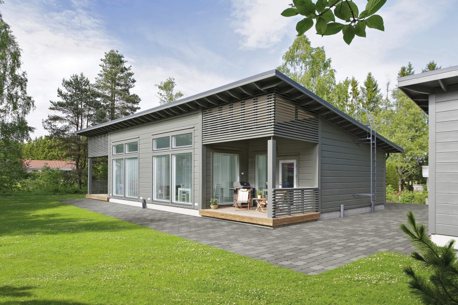 Дом с односкатной крышей Скандинавия