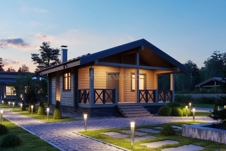 Дом из клееного бруса 1 этажный Kontio
