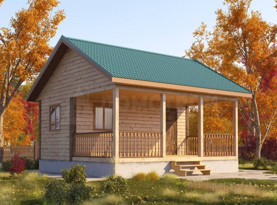 Баня 6х6 с террасой