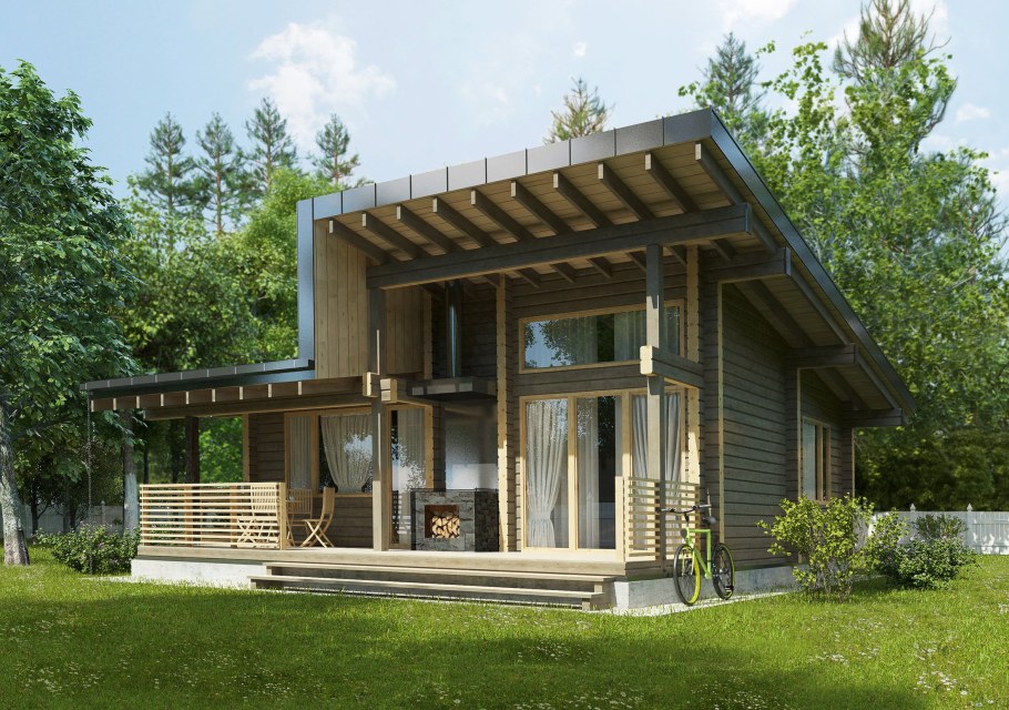 Дом баня с односкатной крышей проекты