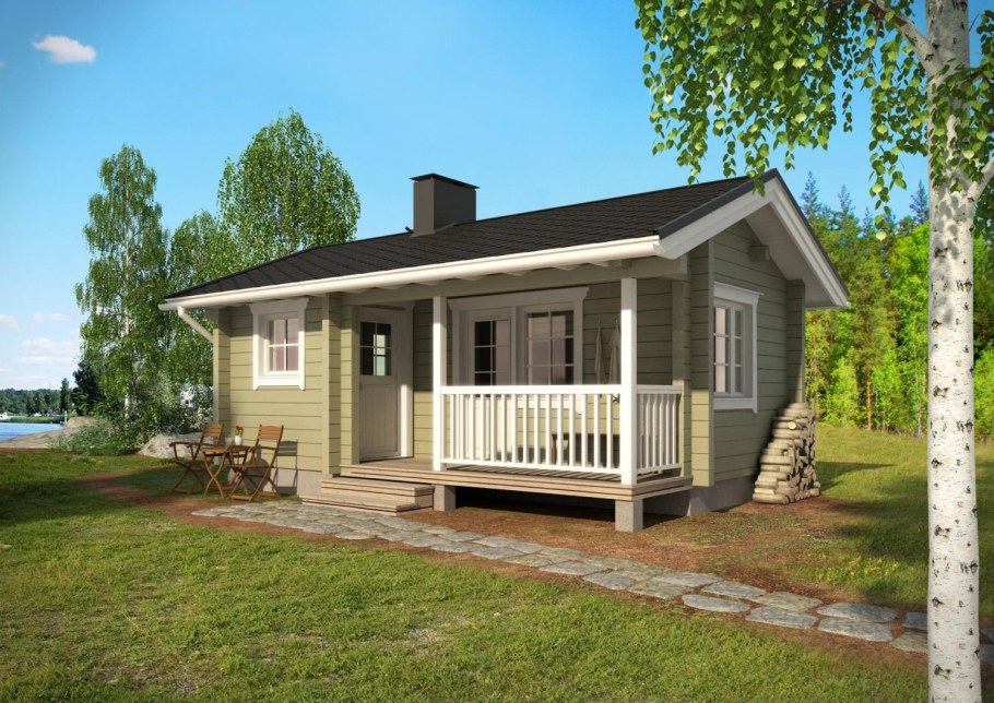 Одноэтажный дом 30 кв.м с террасой