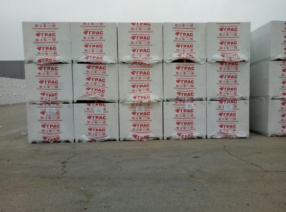 Газоблок Грас на поддоне