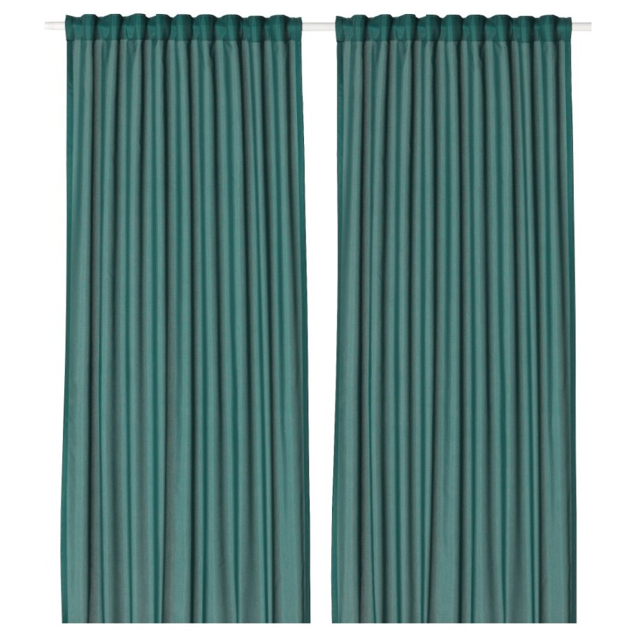 Шторы икеа Виван бирюзовые