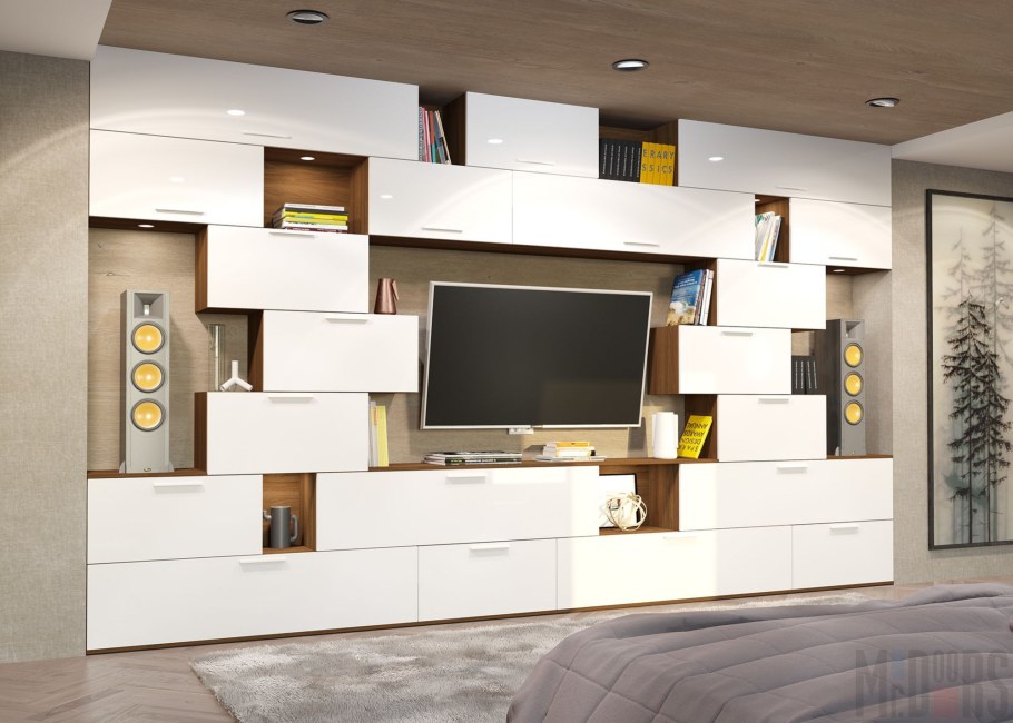 Встроенные стенки для гостиной