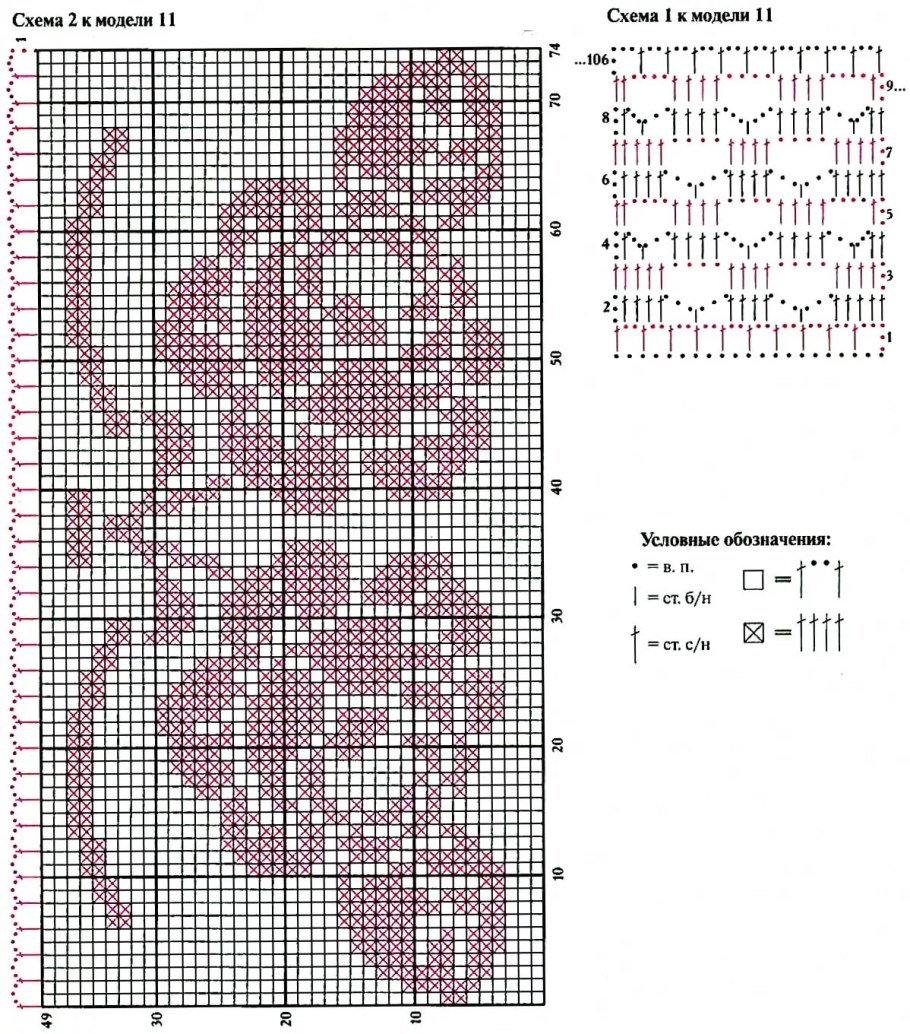 Филейная салфетка Королевская Лилия схема
