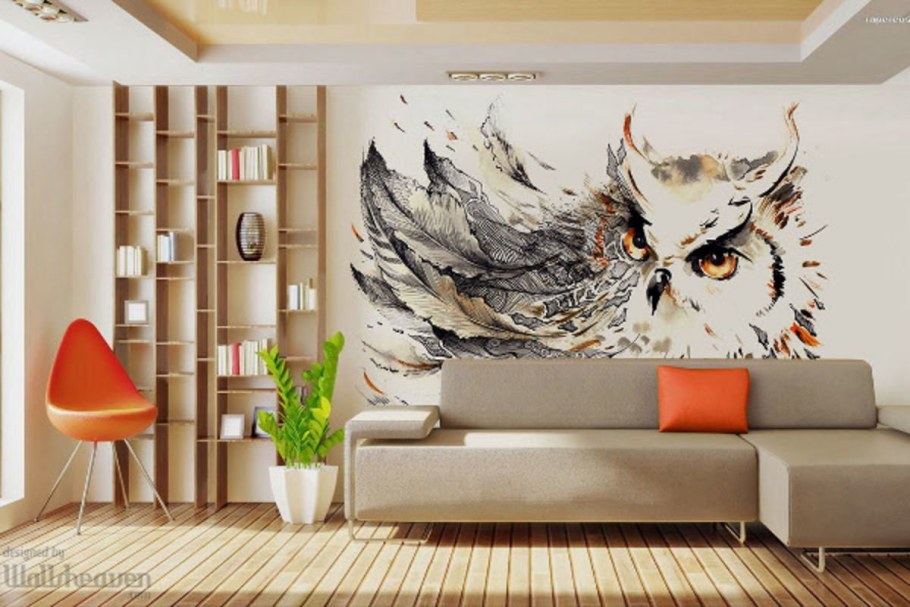 Рисунки на стенах в интерьере