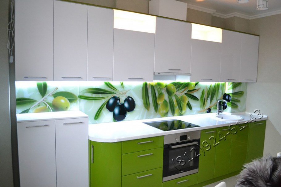 Фартук для салатовой кухни