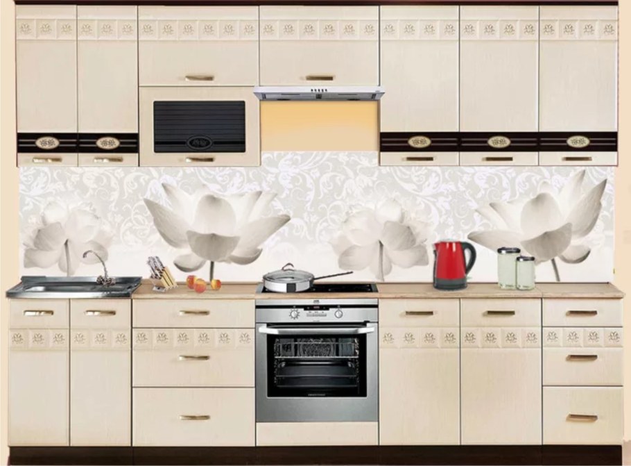 Белый фартук МДФ В интерьере