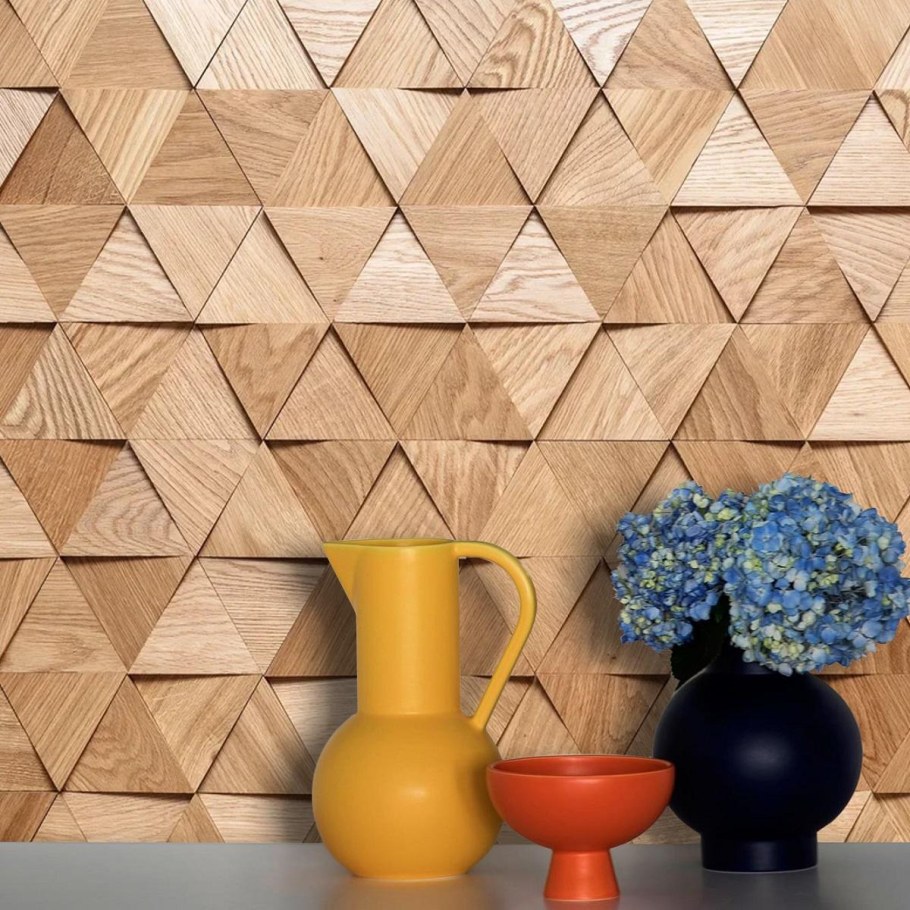 -Панель гипсовая deco line nature квадрат вяз 200х200х22 мм