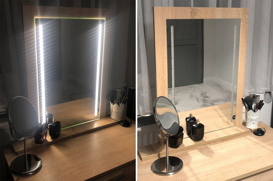 Зеркало Диамант со светодиодной подсветкой 750х353 мм