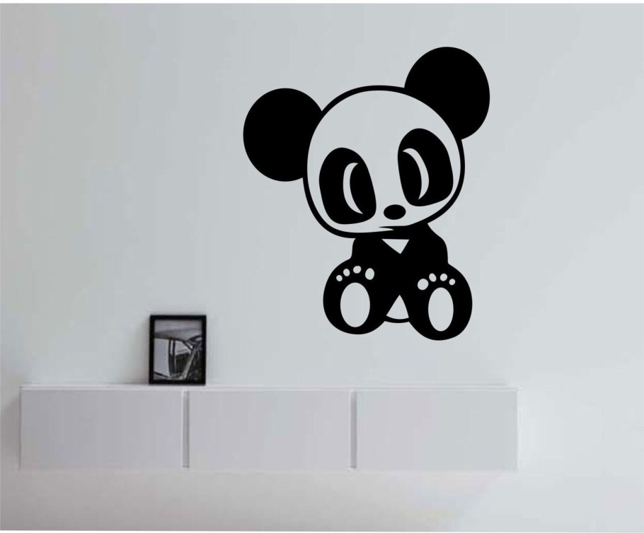 Наклейки на стену в детскую Панда на качелях