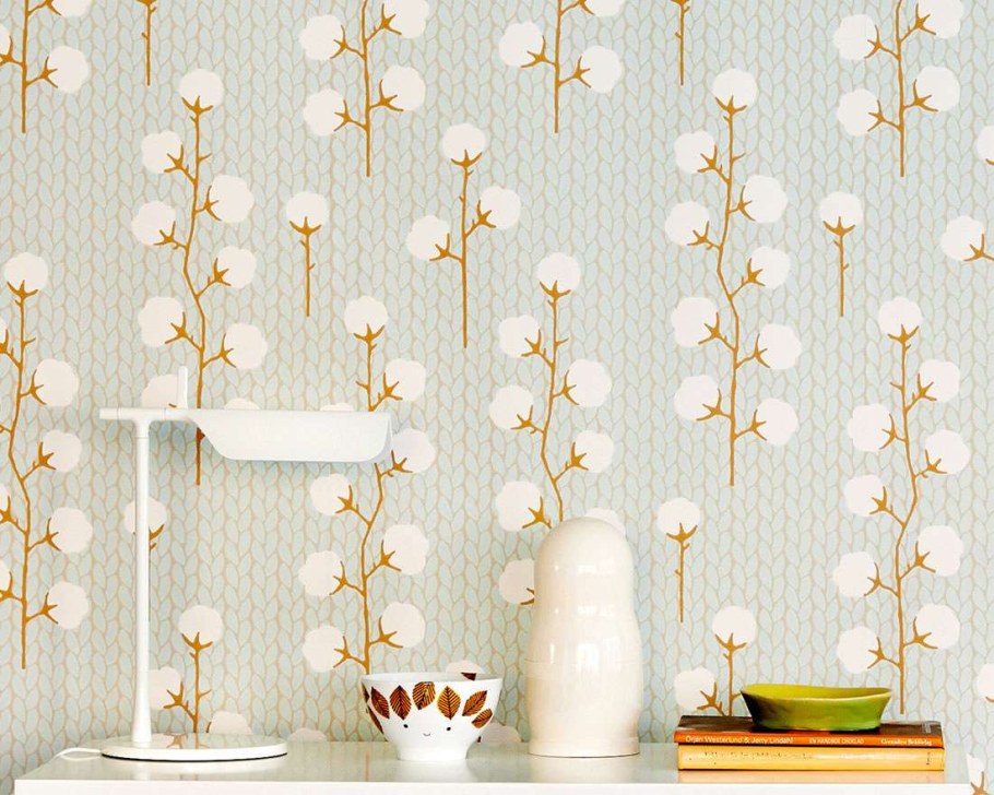 Хлопок в интерьере ванной