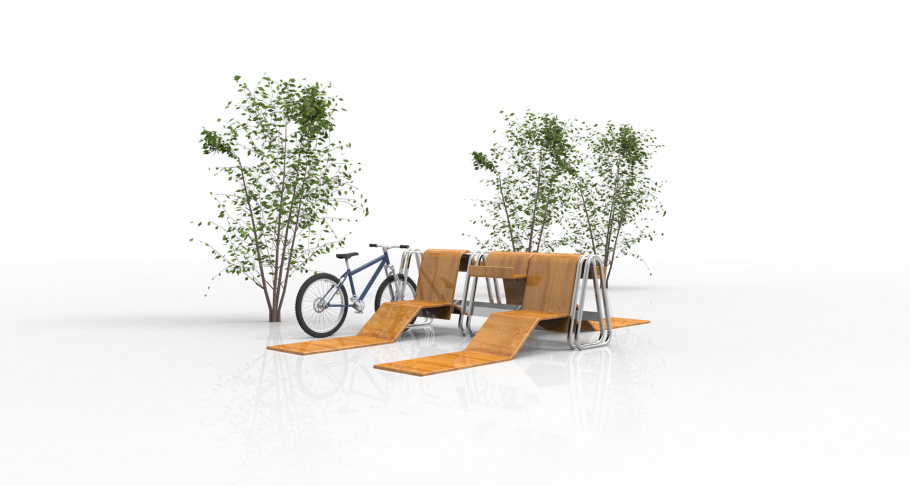 Современная скамейка для рендера