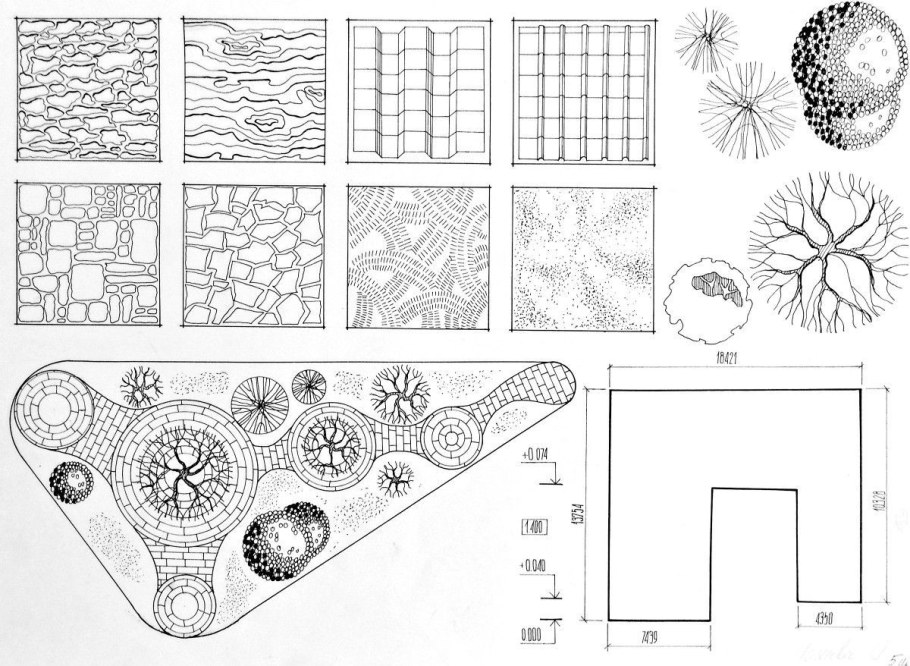 Трава антураж архитектурная Графика