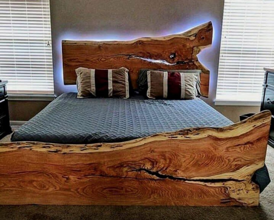 Кровать изголовье из дерева слеба