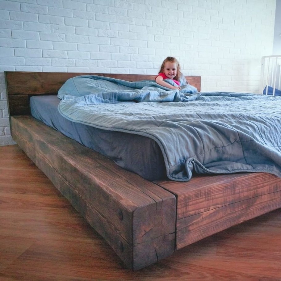 Кровать из бруса 200х200 лофт