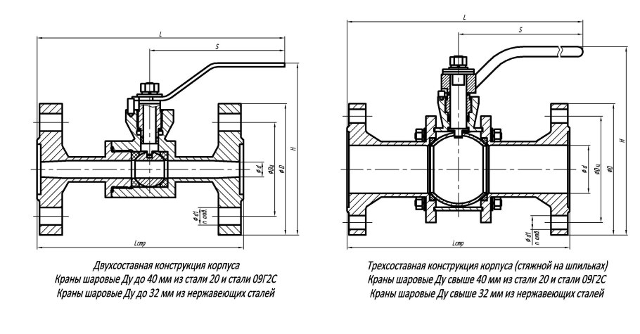 Кран шаровой КШ 80.40.3130 чертежи