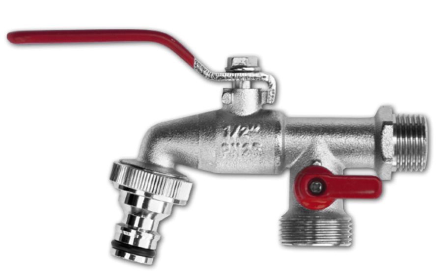 Кран шаровый с носиком 1/2 латунь быстросъем SMS-9005