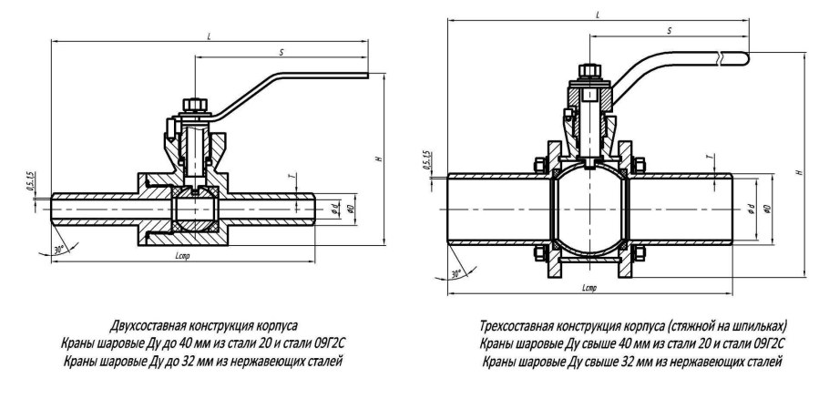 Шаровой кран д150 длина