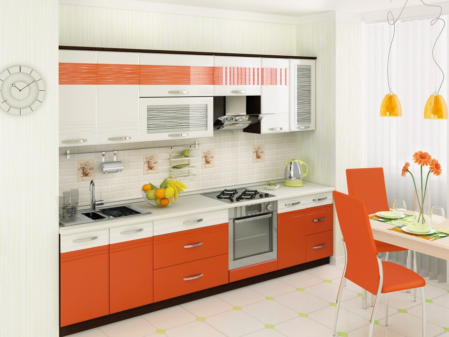 Кухня оранж Давита мебель