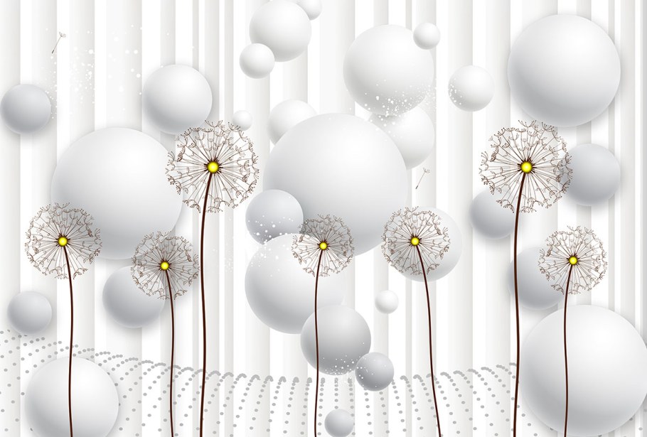 Цветы с белыми шариками