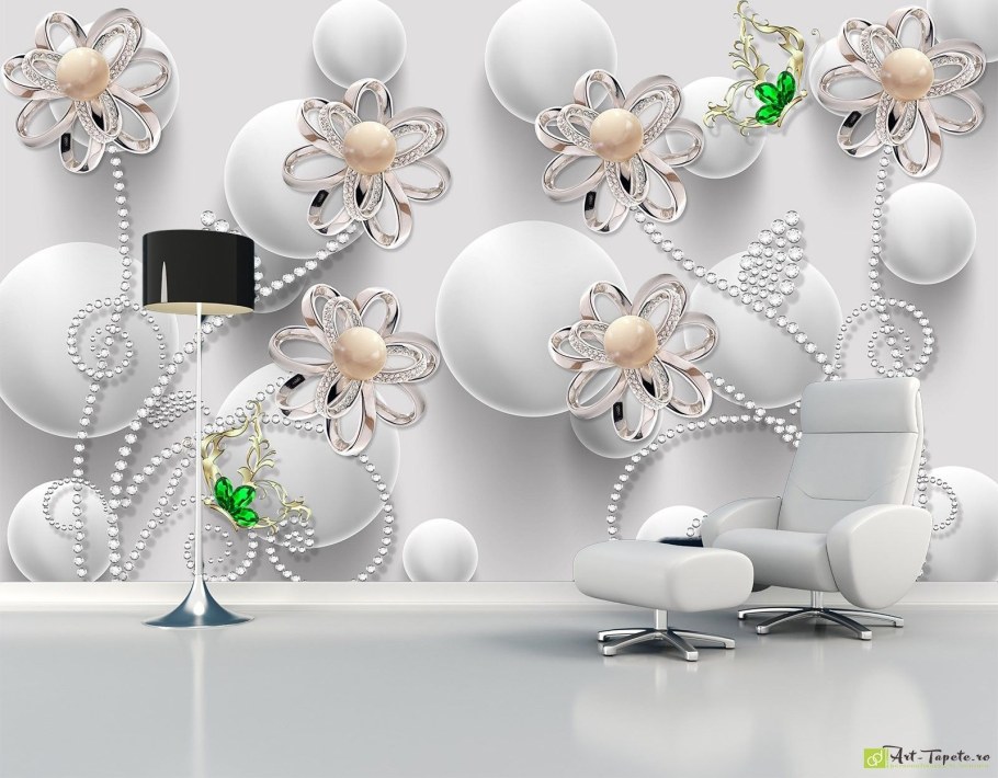 Фотообои 3д для стен жемчуг