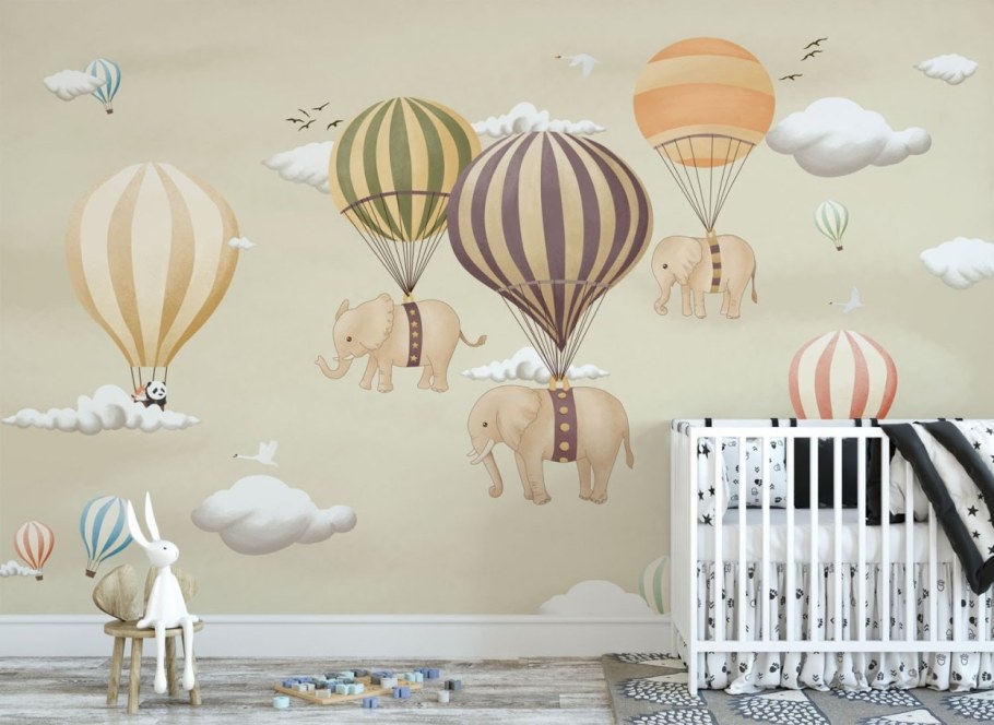 Castle in the clouds Wall Mural i Ballon animals Removable Decal