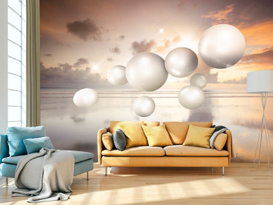 Фотообои шары в интерьере