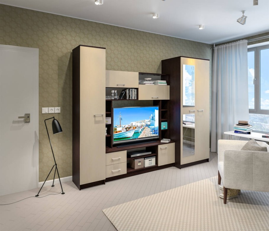 Марта сб-2990 стенка венге/дуб Паллада