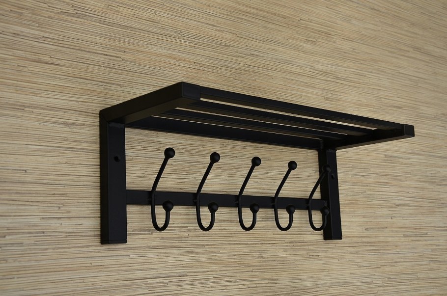 Полка металл вешалка черный 108см