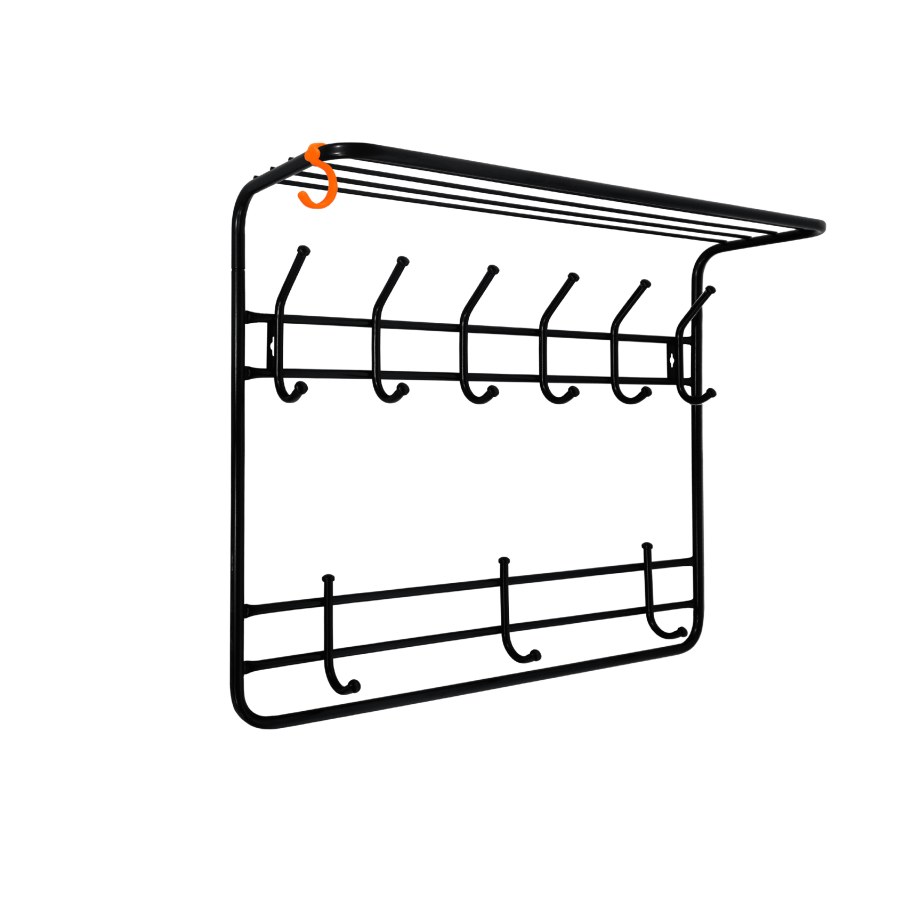 Вешалка настенная 2 яруса (8 крючков) 600*220*575 мм медный антик (1/2) ВСП 8ма