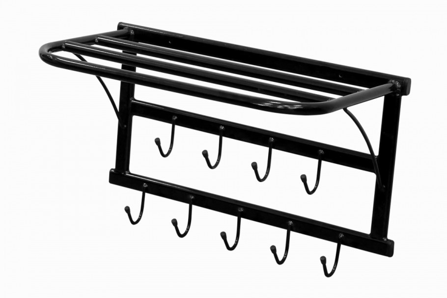 Вешалка настенная с полкой, металл 250х600