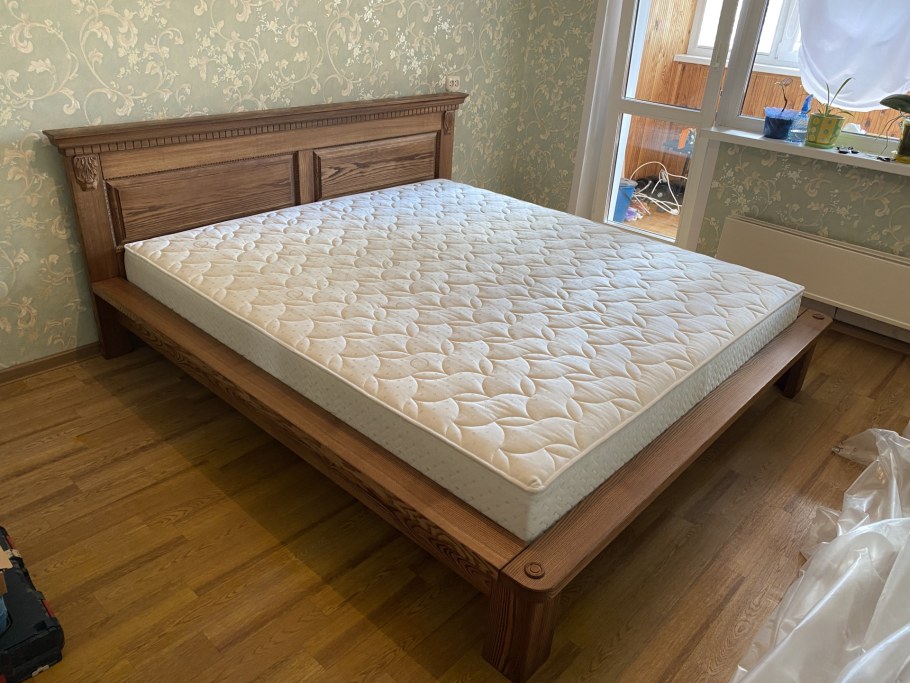 Кровать двуспальная Афродита-1 массив ясеня размер