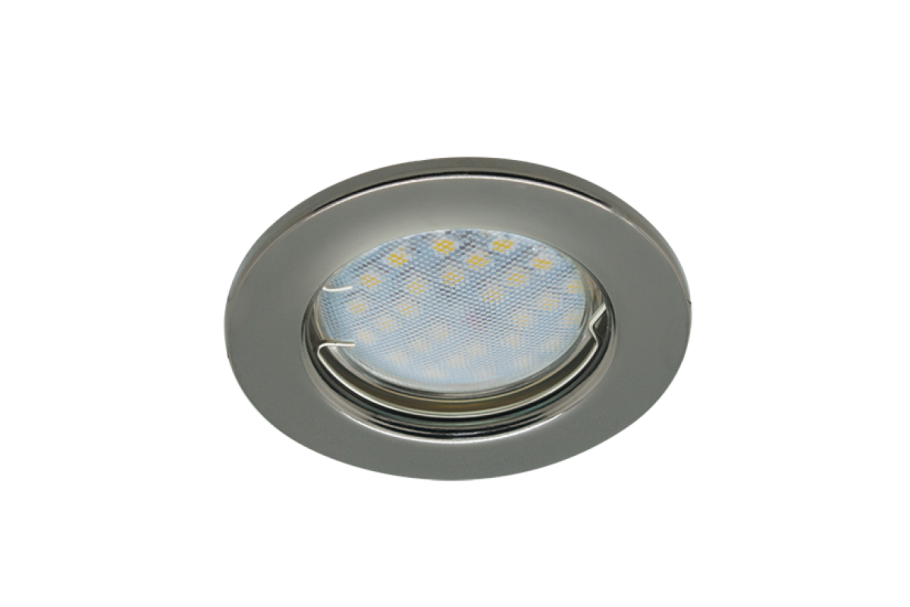 Ecola Light mr16 dl90 gu5.3 светильник встр. Плоский хром 30x80